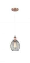  616-1P-AC-G82 - Eaton - 1 Light - 6 inch - Antique Copper - Cord hung - Mini Pendant