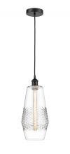  616-1P-BK-G682-7 - Windham - 1 Light - 7 inch - Matte Black - Cord hung - Mini Pendant