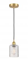  616-1P-SG-G112C-5CL - Cobbleskill - 1 Light - 5 inch - Satin Gold - Cord hung - Mini Pendant