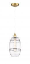  616-1P-SG-G557-8CL - Vaz - 1 Light - 8 inch - Satin Gold - Cord hung - Mini Pendant