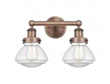  616-2W-AC-G322 - Olean - 2 Light - 16 inch - Antique Copper - Bath Vanity Light