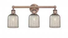  616-3W-AC-G559-5ME - Bridal Veil - 3 Light - 23 inch - Antique Copper - Bath Vanity Light