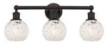  616-3W-OB-G1216-6WM - White Mouchette - 3 Light - 24 inch - Oil Rubbed Bronze - Bath Vanity Light