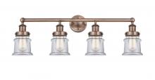  616-4W-AC-G182S - Canton - 4 Light - 32 inch - Antique Copper - Bath Vanity Light