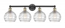  616-4W-BAB-G1213-8 - Athens Deco Swirl - 4 Light - 35 inch - Black Antique Brass - Bath Vanity Light