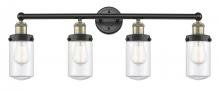  616-4W-BAB-G312 - Dover - 4 Light - 32 inch - Black Antique Brass - Bath Vanity Light