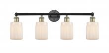  616-4W-BAB-G341 - Hadley - 4 Light - 32 inch - Black Antique Brass - Bath Vanity Light