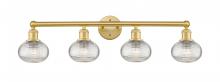  616-4W-SG-G555-6CL - Ithaca - 4 Light - 33 inch - Satin Gold - Bath Vanity Light