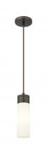  617-1P-OB-G617-8WH - Boreas - 1 Light - 3 inch - Oil Rubbed Bronze - Cord Hung - Mini Pendant