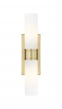  617-2W-BB-G617-8SWH - Boreas - 2 Light - 18 inch - Brushed Brass - Bath Vanity Light