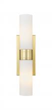  617-2W-SG-G617-8WH - Boreas - 2 Light - 18 inch - Satin Gold - Bath Vanity Light