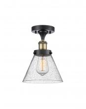  916-1C-BAB-G44 - Cone - 1 Light - 8 inch - Black Antique Brass - Semi-Flush Mount