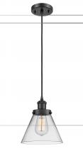  916-1P-BK-G42-LED - Cone - 1 Light - 8 inch - Matte Black - Cord hung - Mini Pendant