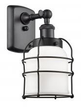  916-1W-BK-G51-CE - Bell Cage - 1 Light - 5 inch - Matte Black - Sconce