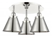  916-3C-PN-M13-PN - Appalachian - 3 Light - 20 inch - Polished Nickel - Flush Mount