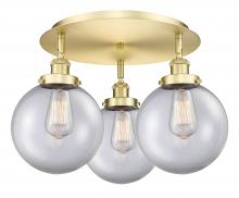  916-3C-SG-G202-8 - Whitney - 3 Light - 20 inch - Satin Gold - Flush Mount