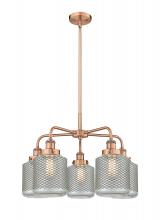  916-5CR-AC-G262 - Edison - 5 Light - 25 inch - Antique Copper - Chandelier