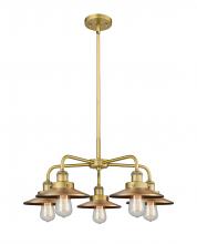  916-5CR-BB-M4-BB - Edison - 5 Light - 27 inch - Brushed Brass - Chandelier