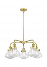  916-5CR-SG-G324 - Olean - 5 Light - 25 inch - Satin Gold - Chandelier