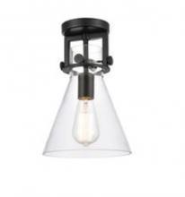  411-1F-BK-8CL - Newton Cone - 1 Light - 8 inch - Matte Black - Flush Mount