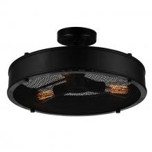  9904C16-3-101 - Tigris 3 Light Drum Shade Flush Mount With Black Finish