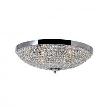  QS8357C20C - Globe 6 Light Bowl Flush Mount With Chrome Finish