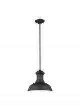  6247701-12 - Fredricksburg traditional 1-light outdoor exterior Dark Sky compliant ceiling hanging pendant in bla