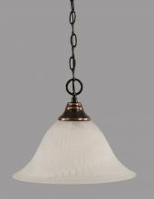  10-BC-5831 - One Light Black Copper Alabaster Glass Down Pendant