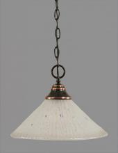  10-BC-701 - One Light Black Copper Frosted Crystal Glass Down Pendant