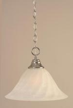  10-CH-5731 - One Light Chrome White Alabaster Swirl Glass Down Pendant