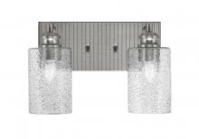  1162-BN-3002 - Edge 2 Light Bath Bar, Brushed Nickel Finish, 4" Smoke Bubble Glass