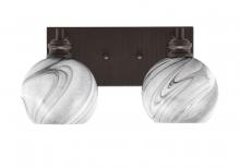  1162-ES-4109 - Edge 2 Light Bath Bar, Espresso Finish, 5.75" Onyx Swirl Glass