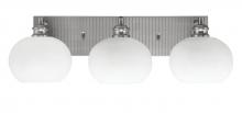  1163-BN-212 - Edge 3 Light Bath Bar, Brushed Nickel Finish, 7" White Muslin Glass