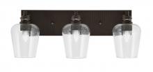  1163-ES-210 - Edge 3 Light Bath Bar, Espresso Finish, 5" Clear Bubble Glass