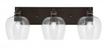  1163-ES-4810 - Edge 3 Light Bath Bar, Espresso Finish, 6" Clear Bubble Glass