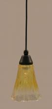  22-MB-724 - One Light Gold Champagne Crystal Glass Matte Black Down Mini Pendant