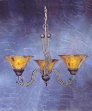  223-BRZ-703 - Three Light Bronze Penshell Resin Shade Up Chandelier