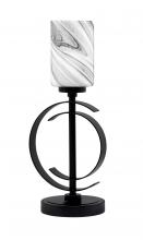  56-MB-3009 - Accent Lamp, Matte Black Finish, 4" Onyx Swirl Glass