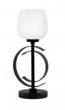  56-MB-4811 - Accent Lamp, Matte Black Finish, 6" White Marble Glass