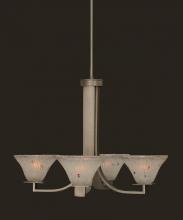  574-GP-751 - Four Light Frosted Crystal Glass Graphite Up Chandelier