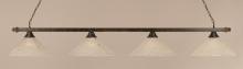  804-BRZ-711 - Four Light Bronze Frosted Crystal Glass Pool Table Light