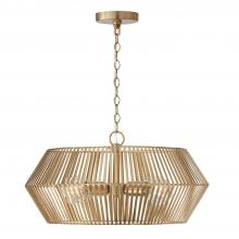  330341MA - 4-Light Angular Metal Pendant in Matte Brass