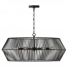  430361MB - 6-Light Angular Metal Chandelier in Matte Black