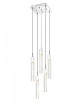  HF1900-5-GL-CH-C - The Original Glacier Avenue Collection Chrome 5 Light Pendant Fixture with Clear Crystal