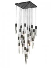  HF1904-25-AP-BK-C - The Original Aspen Collection Black 25 Light Pendant Fixture With Clear Crystal