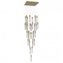  HF1903-41-GL-BB-SNW - The Original Glacier Snow Avenue Collection Brushed Brass 41 Light Pendant Fixture