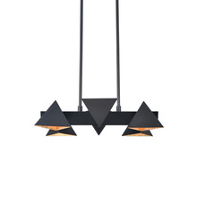  CD10033-6-MBK - 6-Light Geometric Triangular Matte Black Linear Pendant