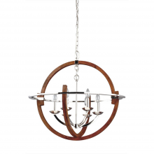  CD10075-6-PN-PW - 6-Light 27" Hybrid Chandelier