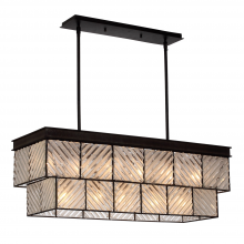  CD10099-11-RI - 11-Light 38" Glass Rectangular Chandelier