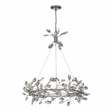  CD10101-6-SL-CL - 6-Light 31" Organic Silver Leaf Ring Chandelier